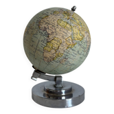 Globe vintage 1930 terrestre ancien français socle Art Déco chromé G Thomas