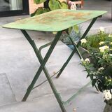 Garden table in green iron early twentieth