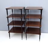 Square Walnut Coffee Table Model "T8" by Vico Magistretti for Azucena, Italy
