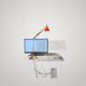 Philippe Starck Archimoon K lamp for Flos 1998 with red collar.