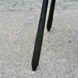 Brutalist coffee table, slate top and steel base, France, 1960s