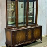 English 2-body mahogany display cabinet from the 70s