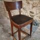 Chaise française ancienne en hêtre – Début 1900 – Dossier courbé massif