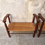 Pair of benches - Straw cantous