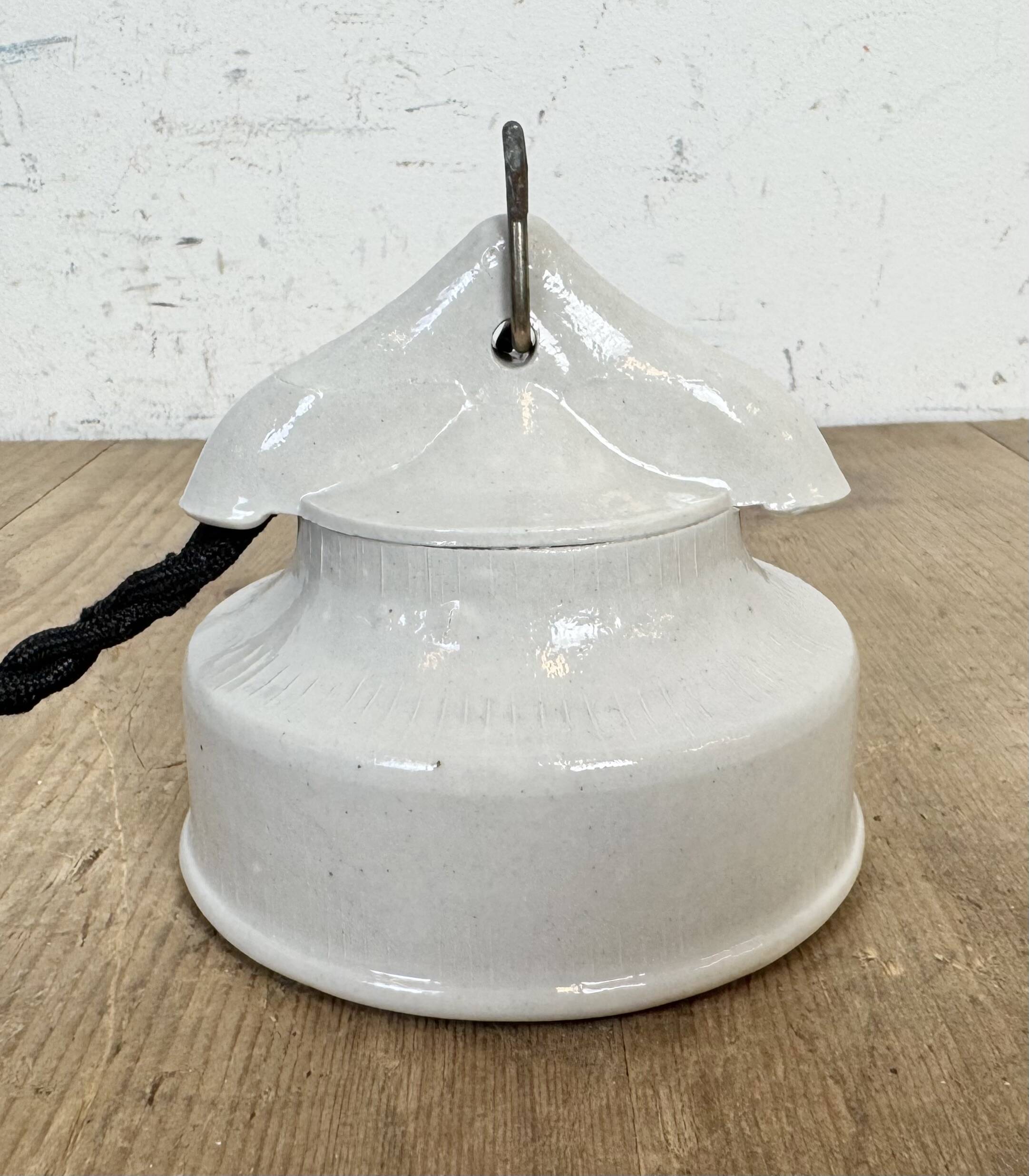 Vintage White Porcelain Pendant Light, 1970s