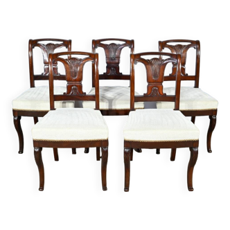 Suite of 5 Cuban Mahogany Chairs, Restoration Period – Early 19th Century