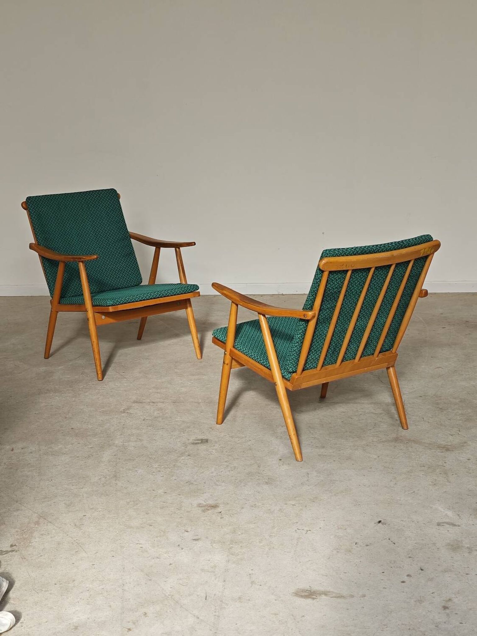 Pair of Thonet Boomerang armchairs by Antonin Suman for TON 1960