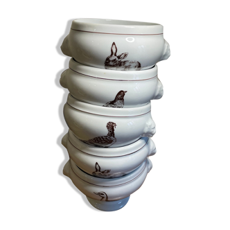 5 bowls to gratin soup porcelain fire Lourioux France