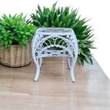 Peacock white rattan side table 1970