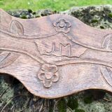Banc art populaire en bois sculpté