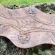 Carved wooden folk art bench