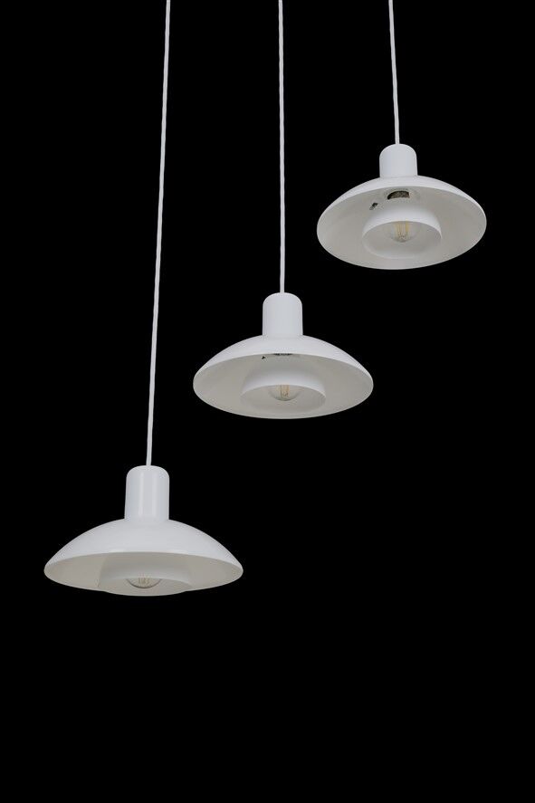 Set of 3 "Type 728" pendant lamps by E.S. Horn (Aalestrup) / 1980s / Danish modern design