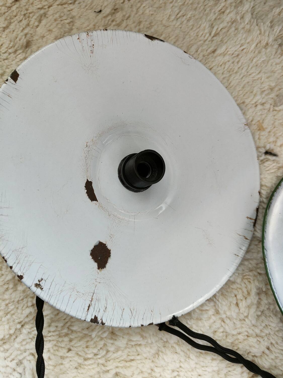 Enameled sheet metal pendant lights
