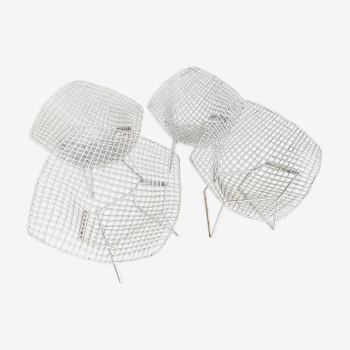 Set of 4 wide Diamond armchairs by Harry Bertoia for Knoll