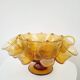 Vintage punch service blown glass Biot amber