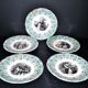 Sarreguemines set of 5 talking plates from the Bon Vieux Temps series, opaque earthenware.