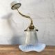 Opalescent glass swan neck sconce