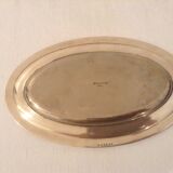 Flat oval silver metal