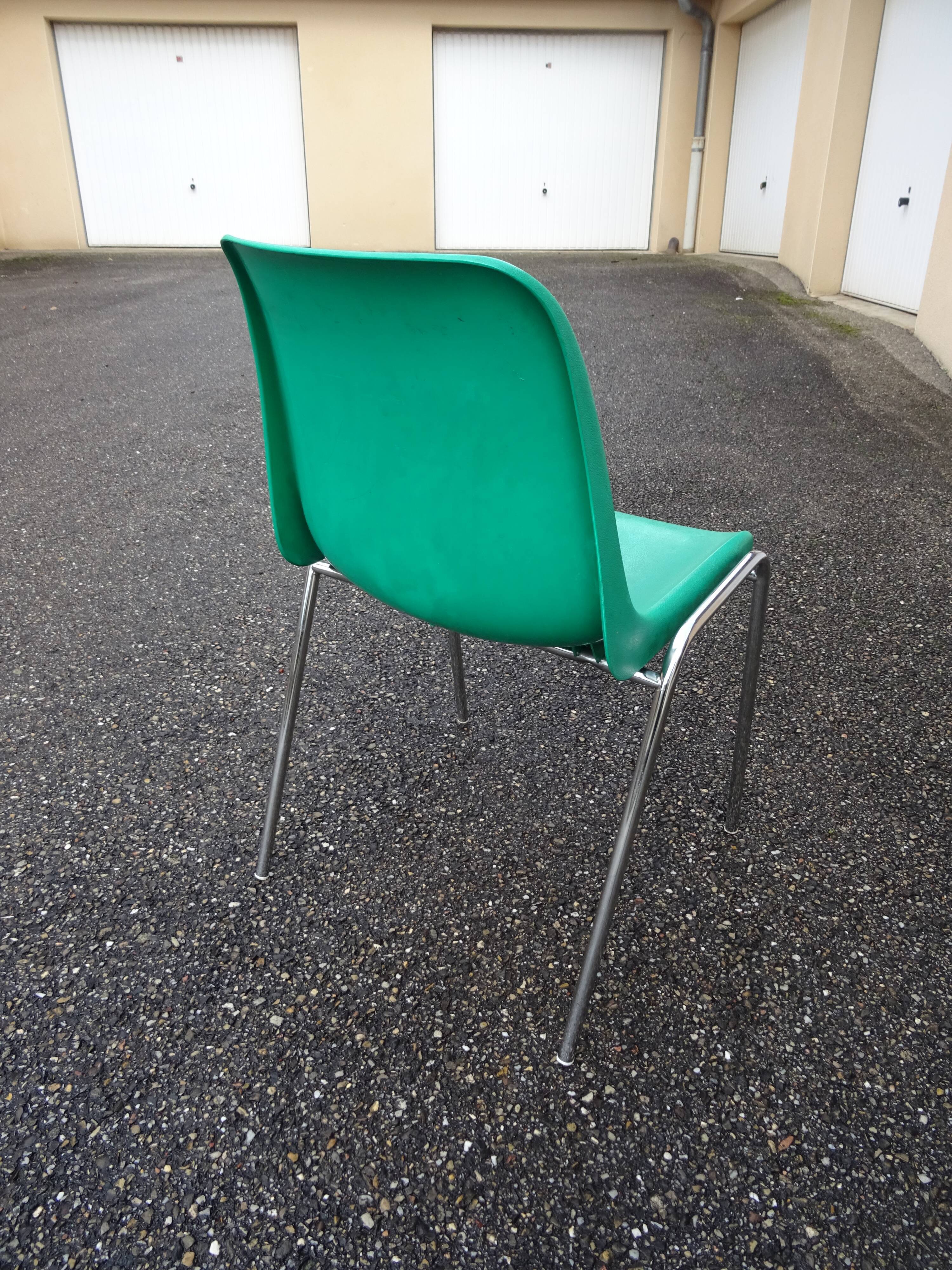 Série de 4 chaises vintage signées design italien années 70
