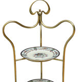 Stand de fruits ou de gâteaux en laiton Art Nouveau