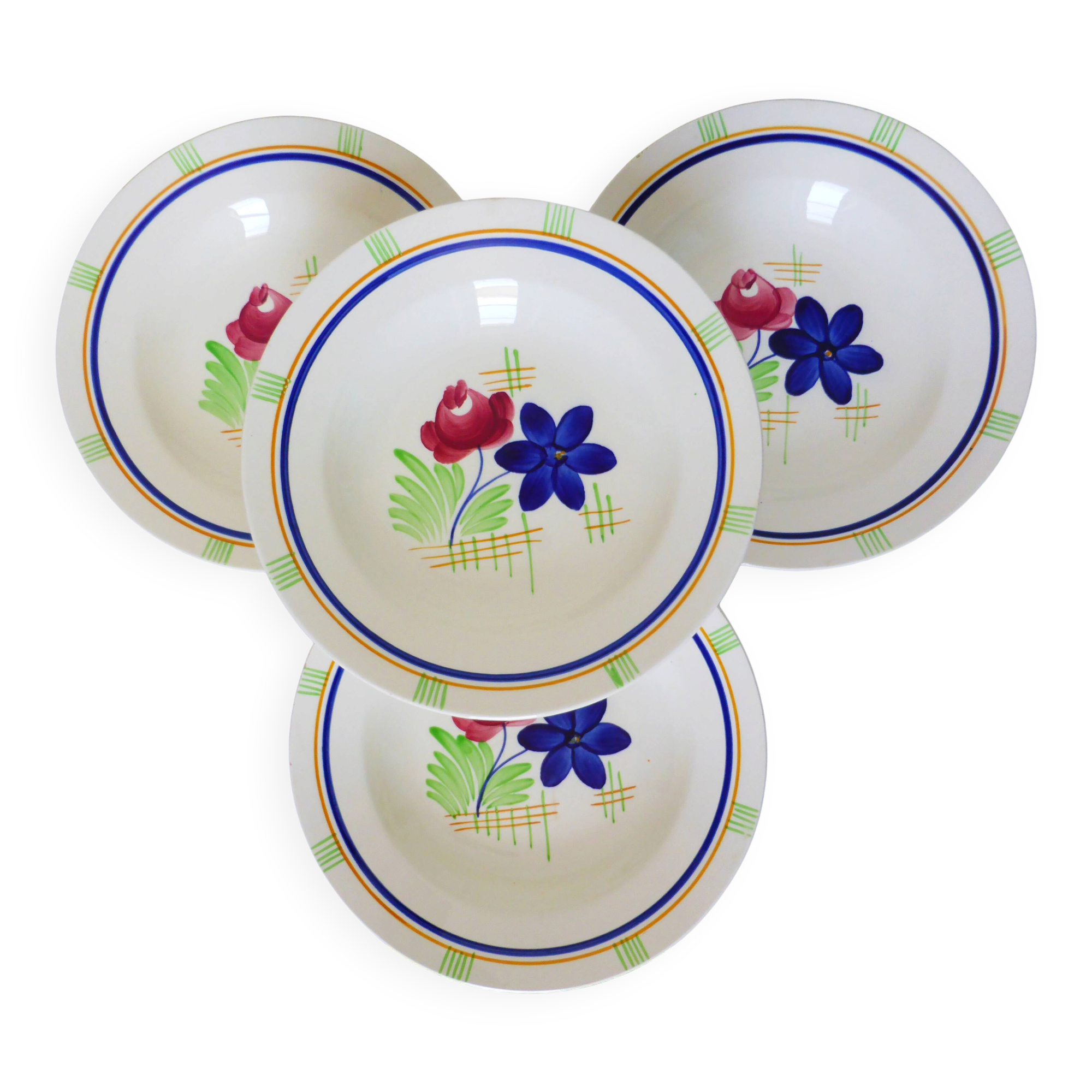 Set of 4 deep plates from Gien Robinson 210605