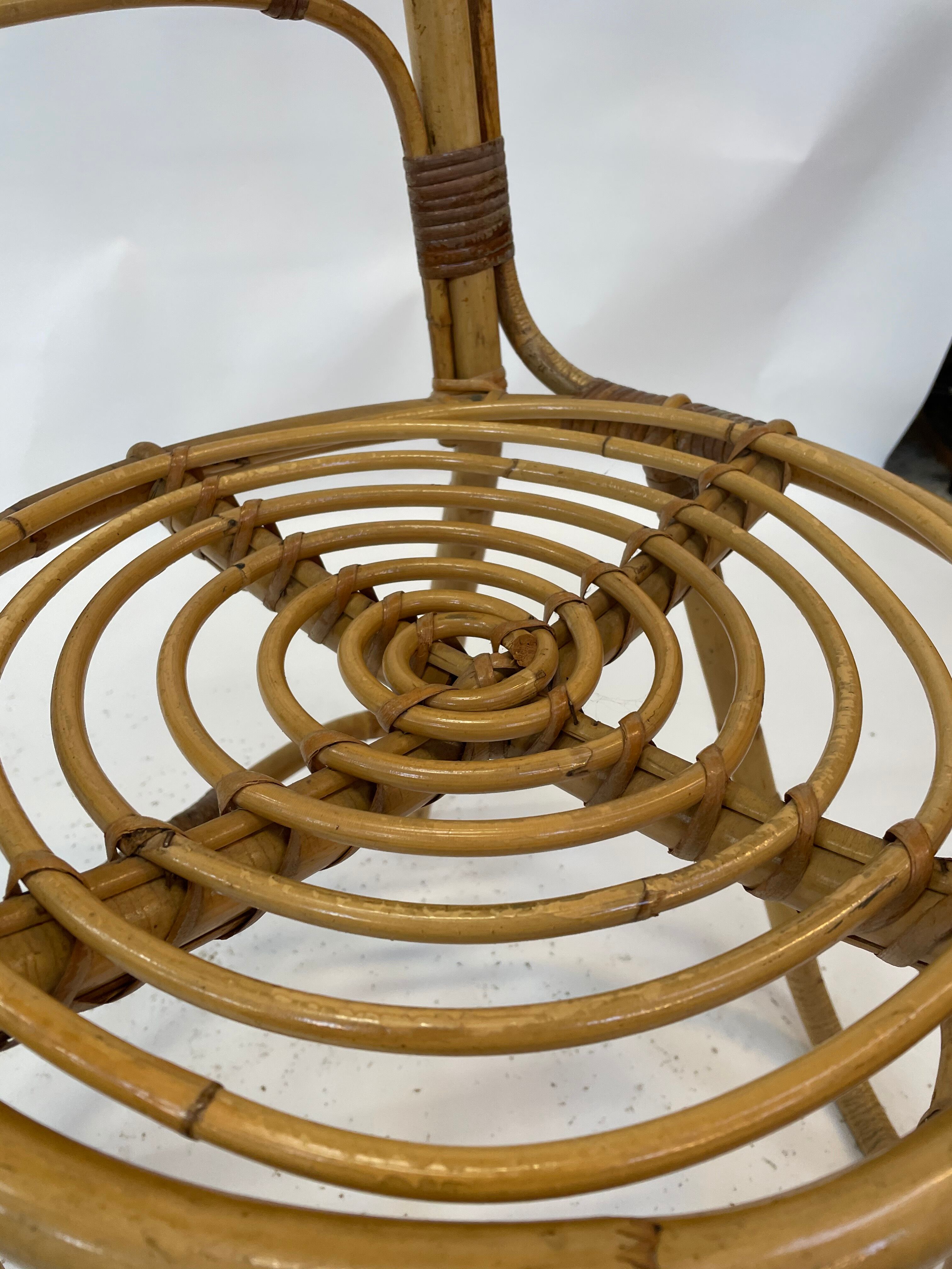 Chaise vintage en rotin Rohe Noordwolde