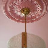 Vintage glass and brass pendant light, vintage chandelier, triangular ceiling lamp, pendant light