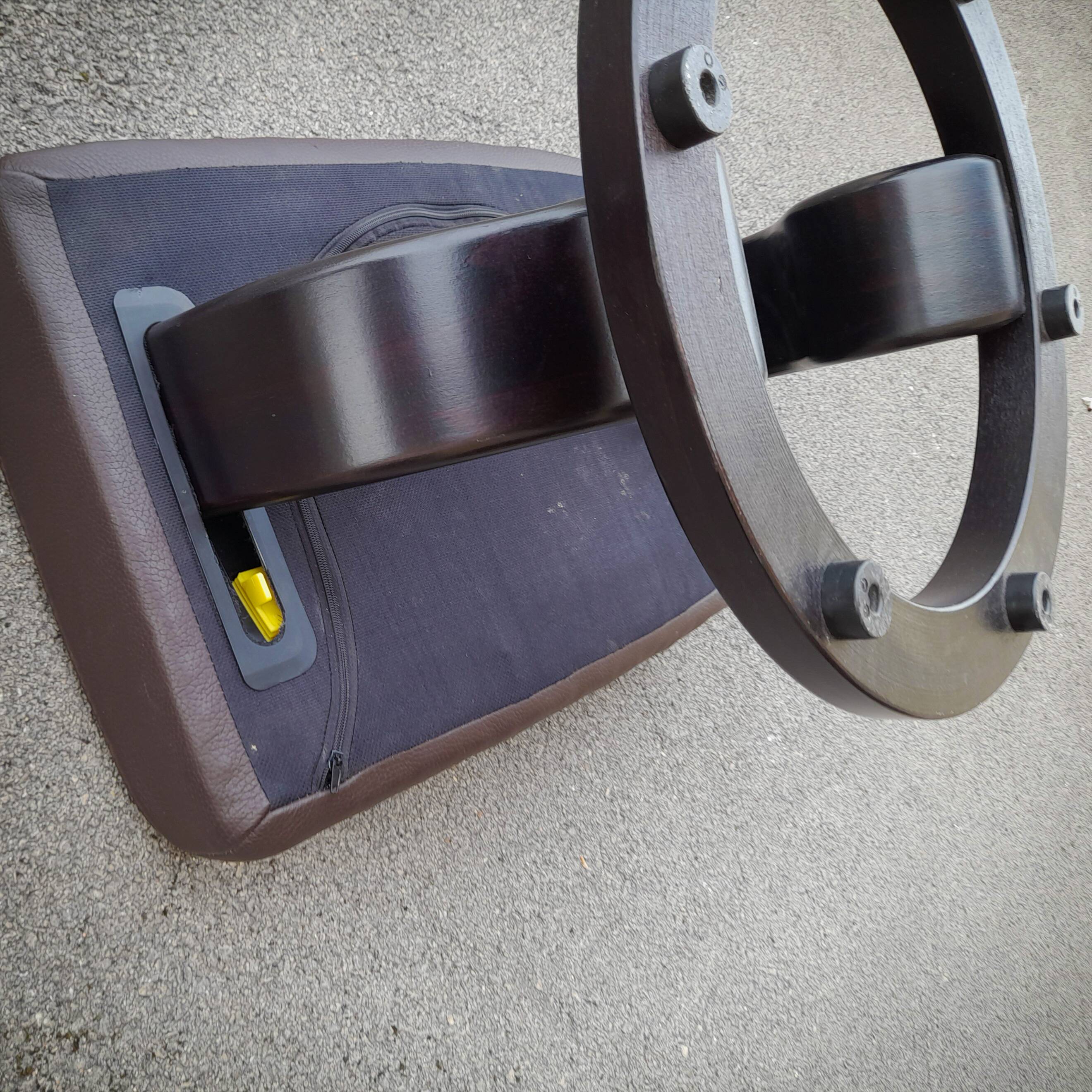 Pair of Scandinavian leather armchairs and ottoman, Ekornes, Norway, 1970s