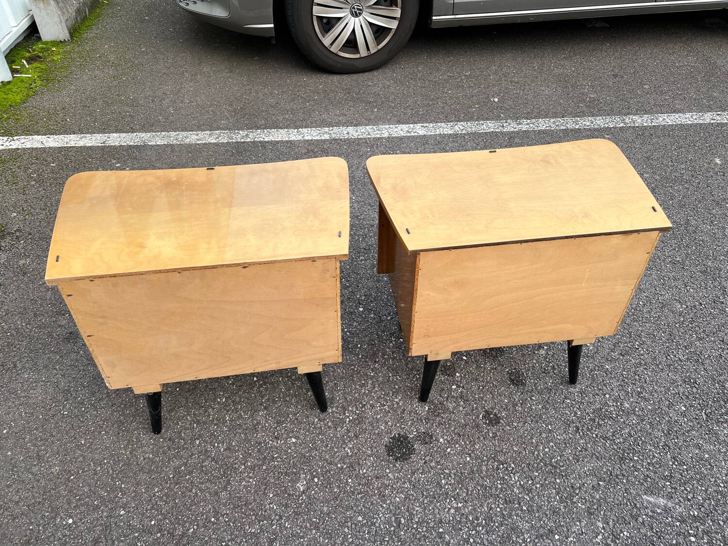 Break of vintage Scandinavian bedside tables