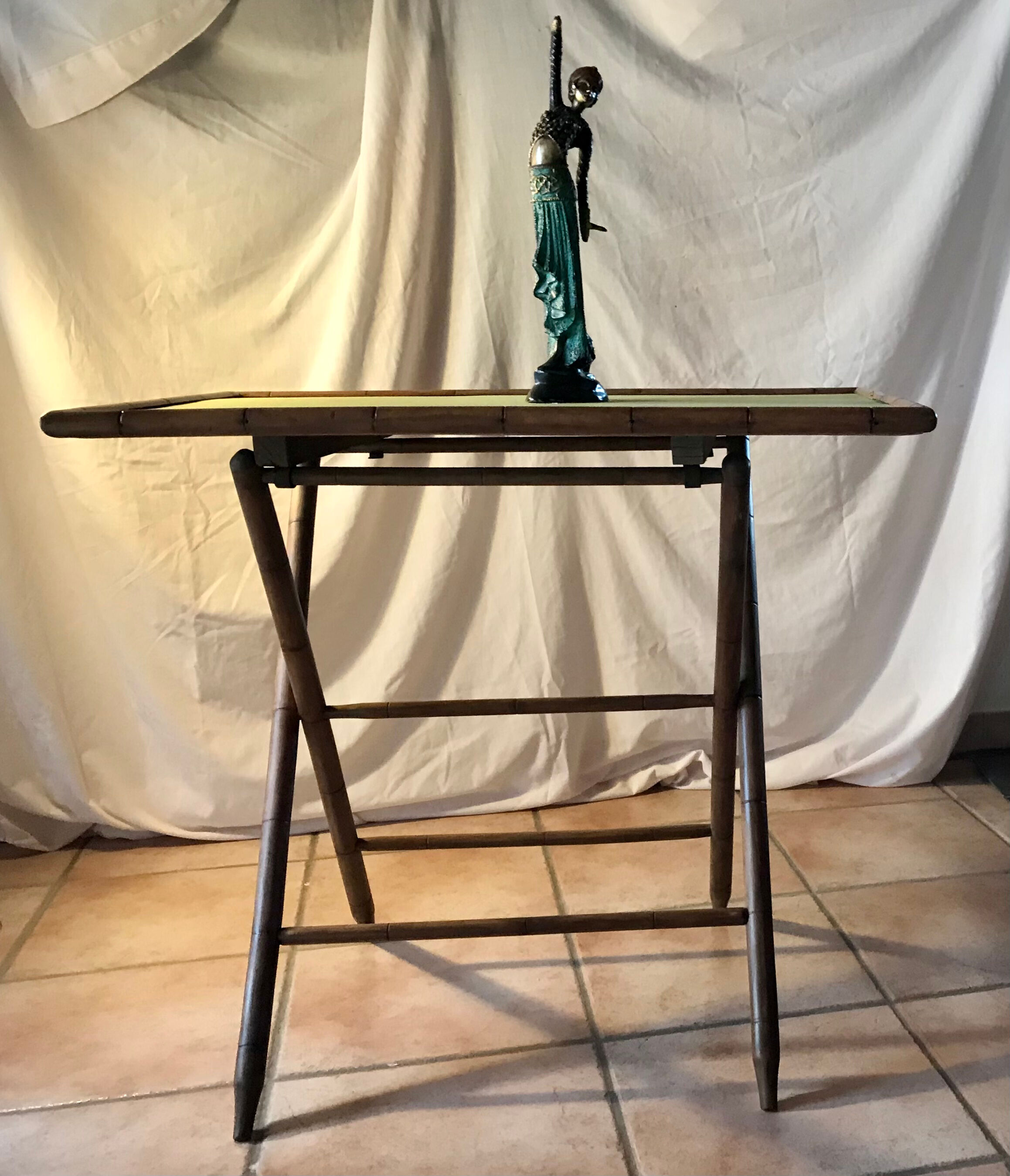 Rattan side table, 1900, Napoleon III style,