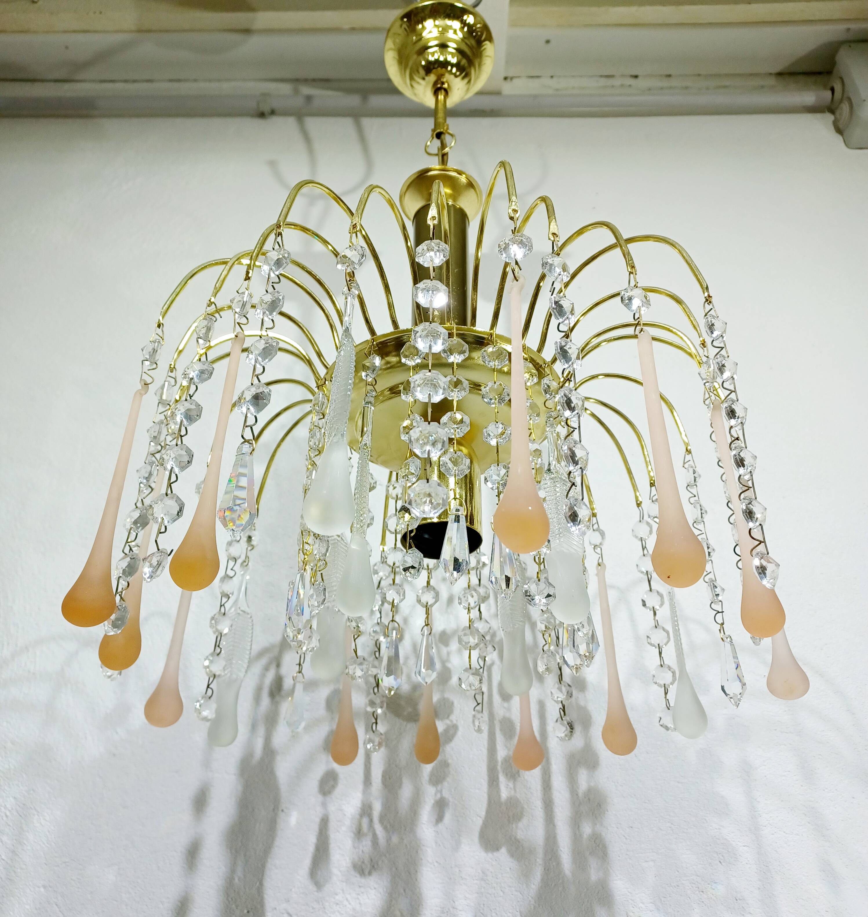 murano and crystal drops chandelier