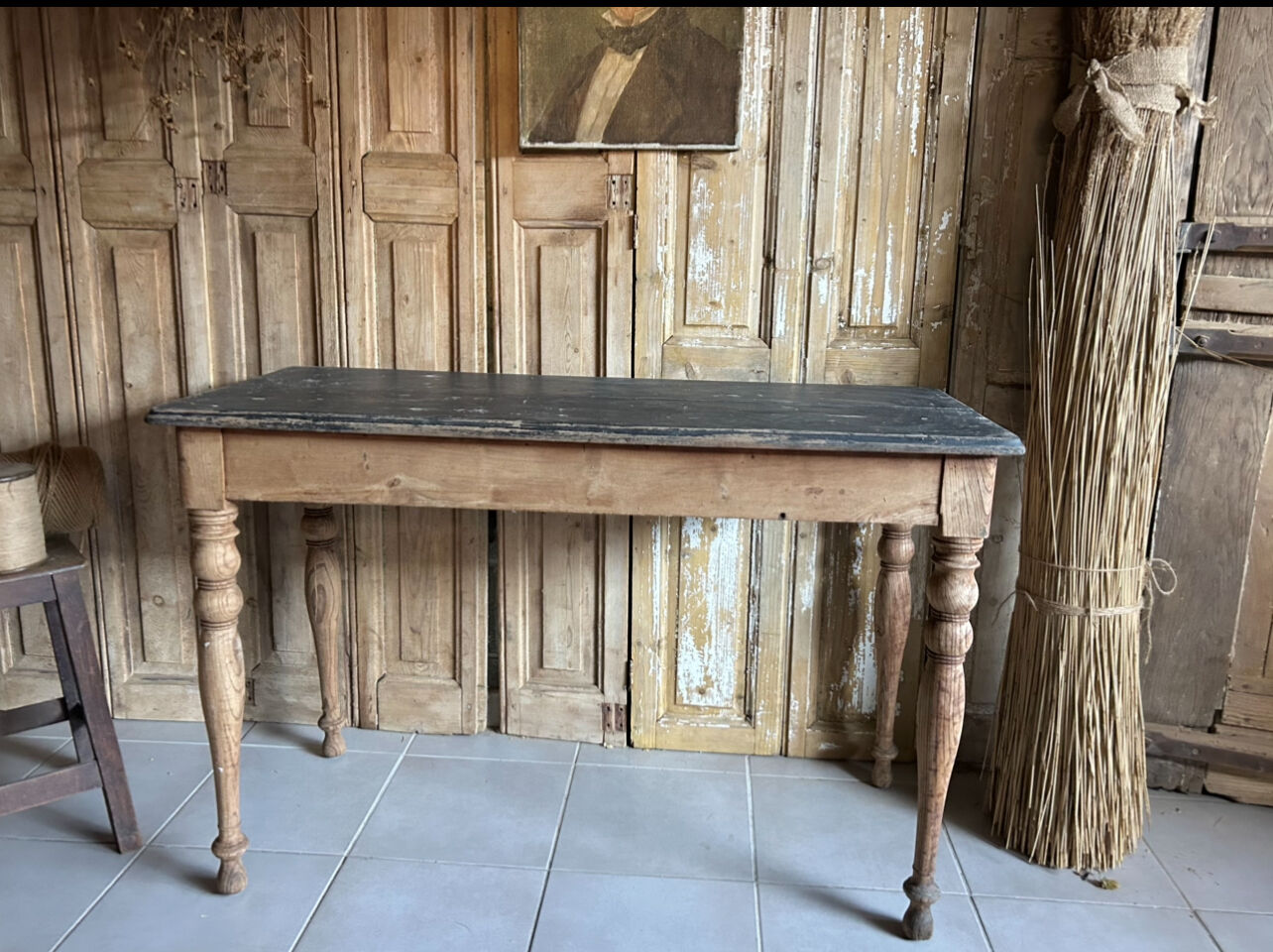 Old bistro table, console