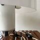 Brumbury table lamp in chrome and white by Luigi Massoni for Guzzini 1970