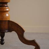 Danish Art Deco octagonal side table in birch with an inlaid top, 1940s.