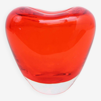 Glass Heart Vase Deru Design International orange