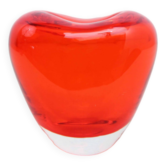 Glass Heart Vase Deru Design International orange