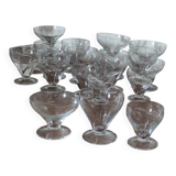 Art Deco glassware service, 21 pieces.