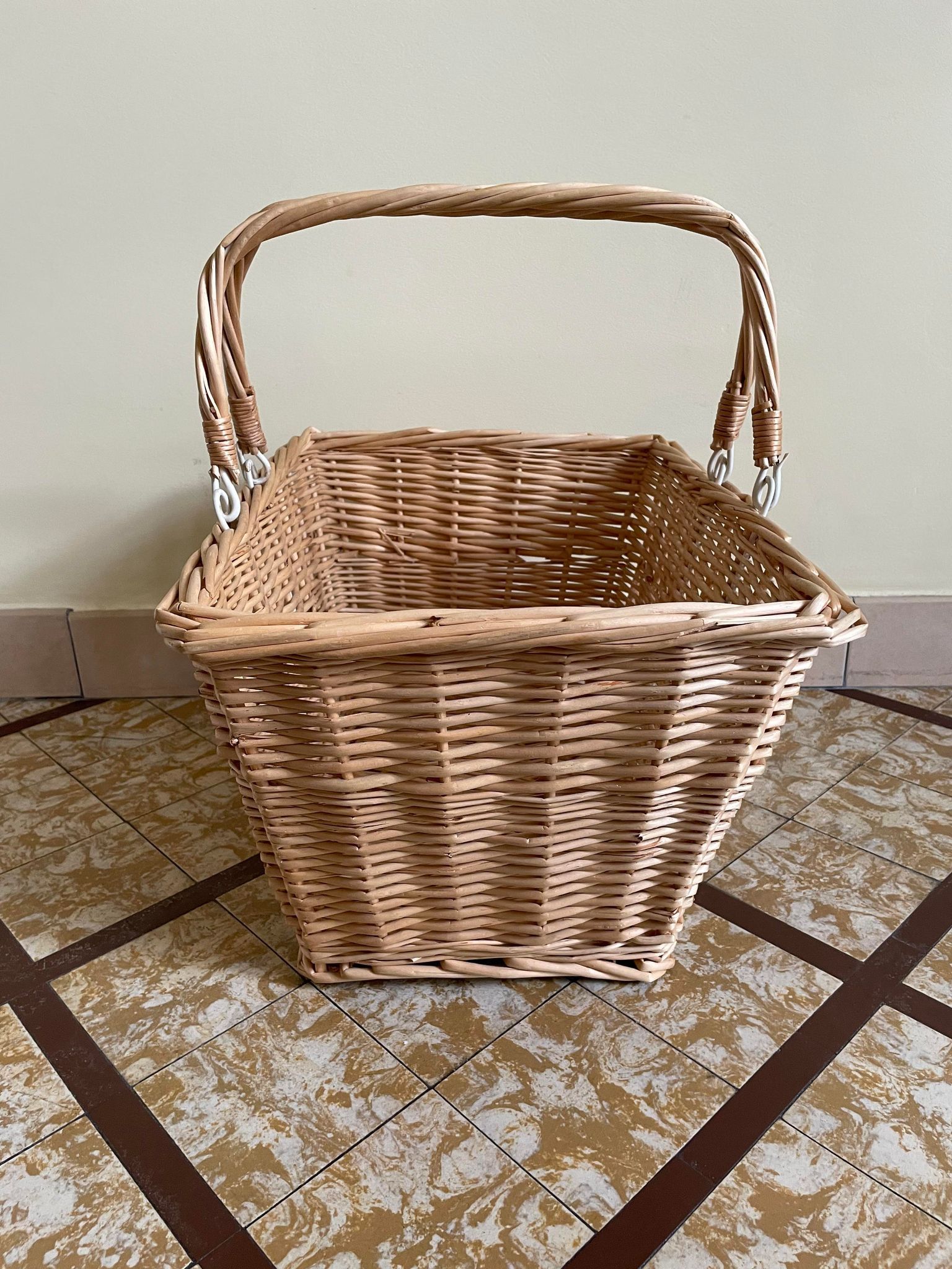 Light beige wicker basket