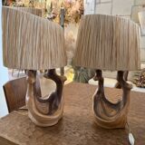 Grandjean Jourdan Vallauris pair of foot lamps 1960