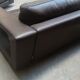 Four-seater sofa in dark brown leather from Steiner by designer Pascal Daveluy, model