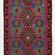 Geometric Blue & Green Vintage Kilim Rug, 154x305Cm