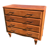 Commode vintage 1950 en chêne doré
