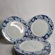 Set of six plates "Cacharel" porcelain with floral decoration, 27 cm