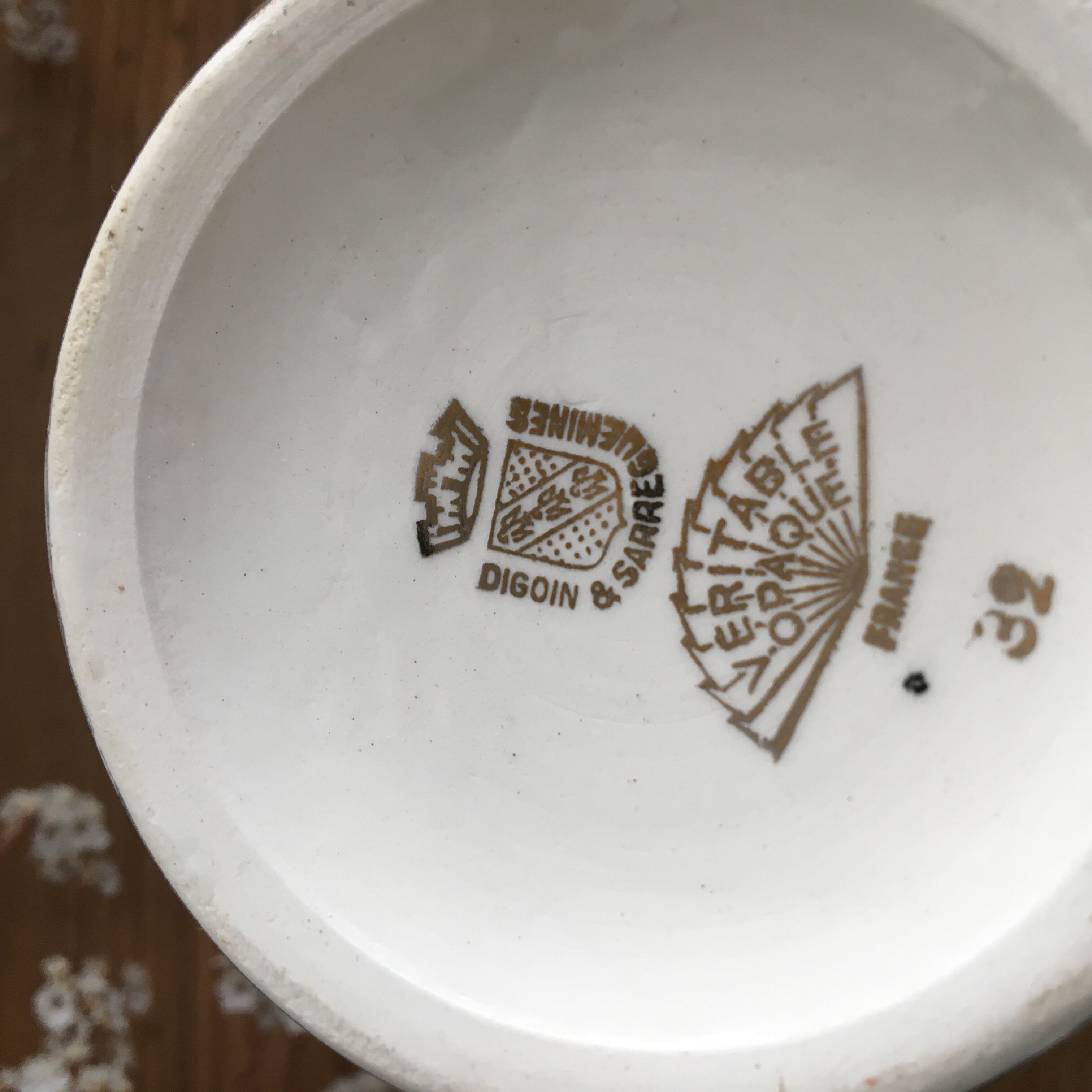 Milk jar "Nous Deux" Digoin Sarreguemines