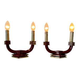 Paire de lampes bougeoir