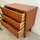 Small chest of drawers or bedside table in teak, Scandinavian design from the 70s vintage