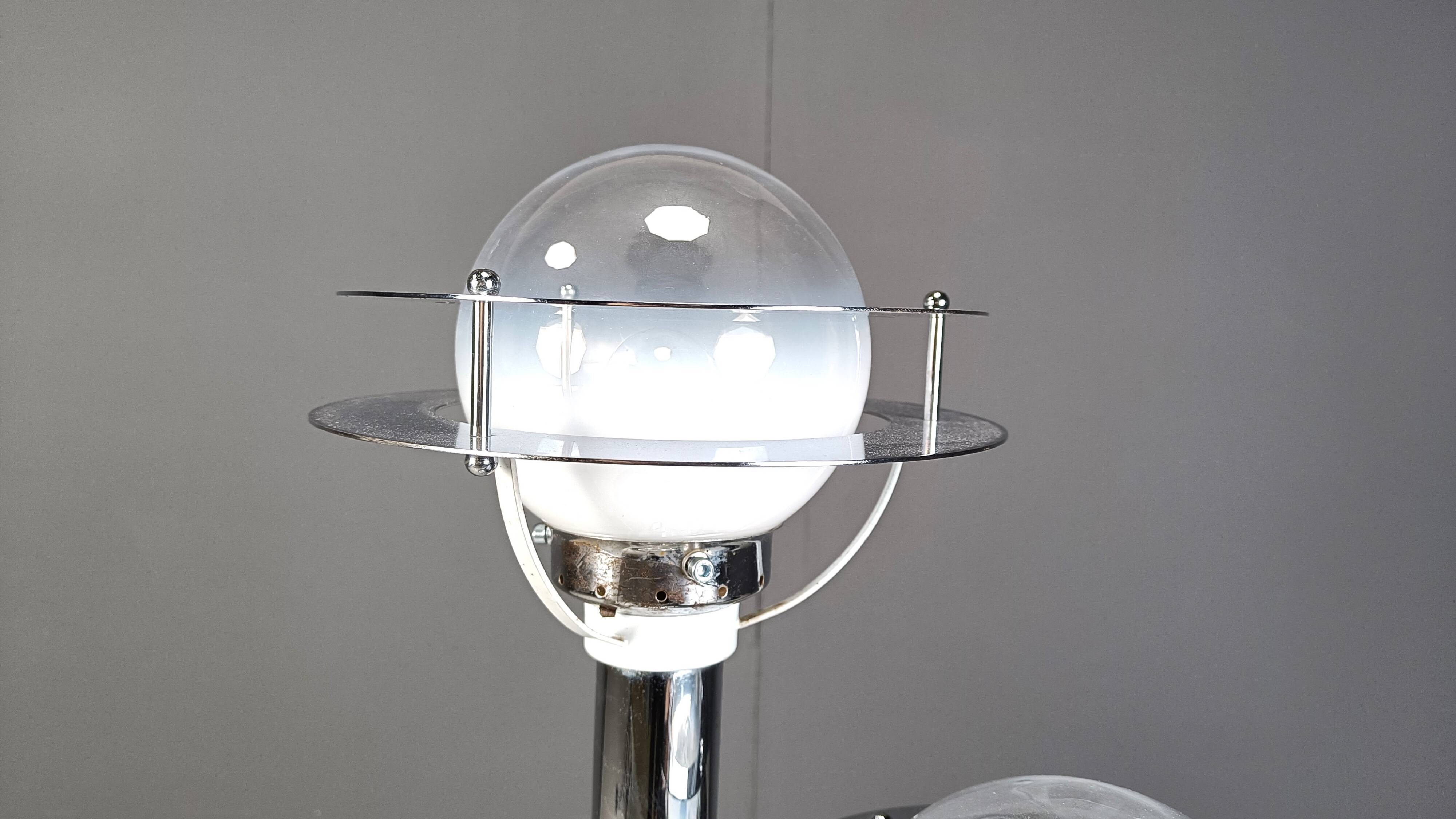 Space age chromed and glass floor lamp, 1970s