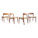 Ensemble de 4 chaises de salle à manger modèle 75 en teck, Niels O. Møller