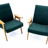 Two vintage green armchairs by Jaroslav Šmídek for Jitona, Czechoslovakia, 1960s