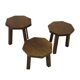 Tables d'appoint hexagonales brutalistes en chêne, années 1950, lot de 3